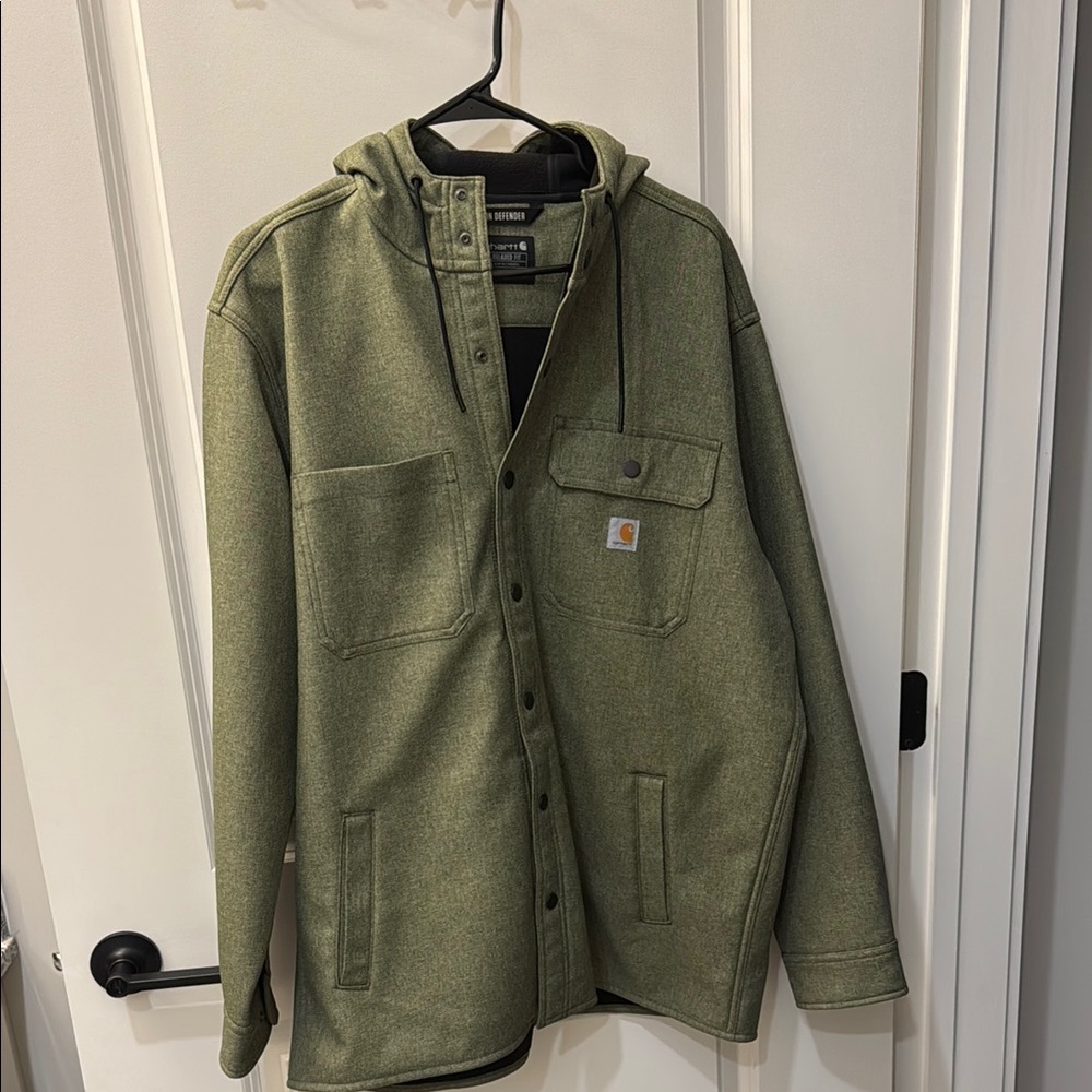 Carhartt Men's Olive Hooded Rain Defender Jacket